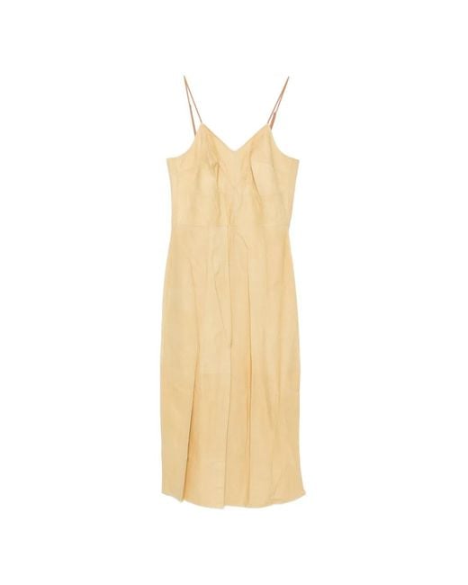 Calvin Klein White Spaghetti-Strap V-Neck Midi Dress