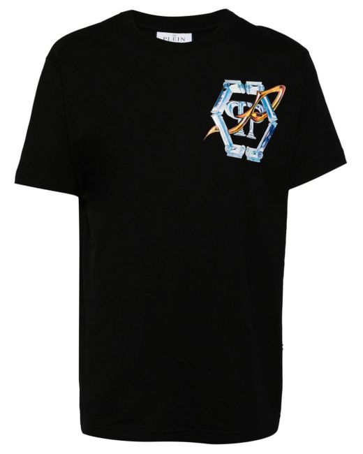T-shirt en coton à logo imprimé Philipp Plein pour homme en coloris Black