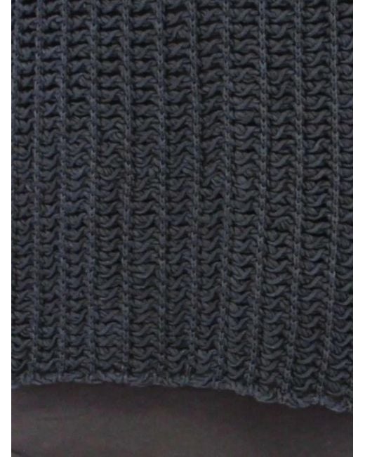 Dolce & Gabbana Black Netted Textured-Knit Sweater for men