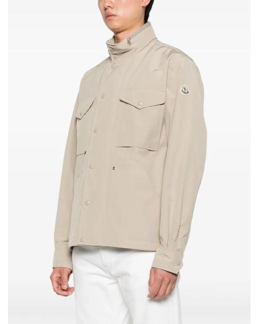 Moncler Natural Logo-Patch Bomber Jacket for men