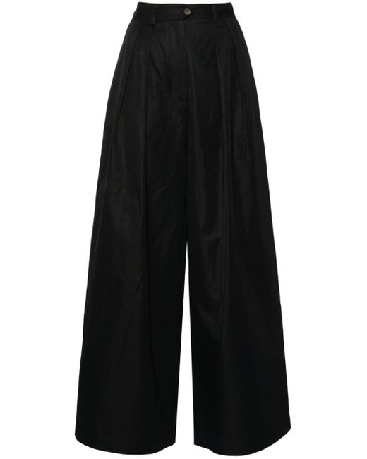 Societe Anonyme Black Andy Pleat-detail Palazzo Trousers