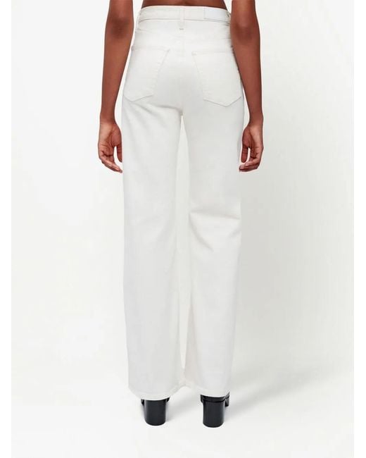 Re/done White High-Waist Wide-Leg Jeans
