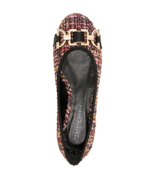 Roberto Festa Roberta Bouclé Flat Ballerina Shoes in Brown Lyst