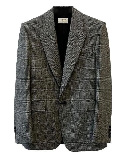 Saint Laurent Geruite Blazer in het Black voor heren