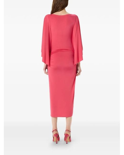 bec and bridge ana midi dress Blush and Maroon Abstract Bennet Midi Dress