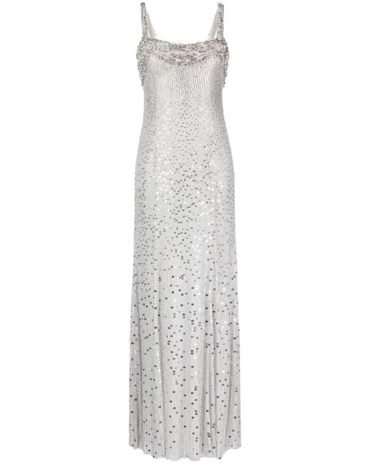 Jenny Packham White Calypso Crystal-Embellished Gown