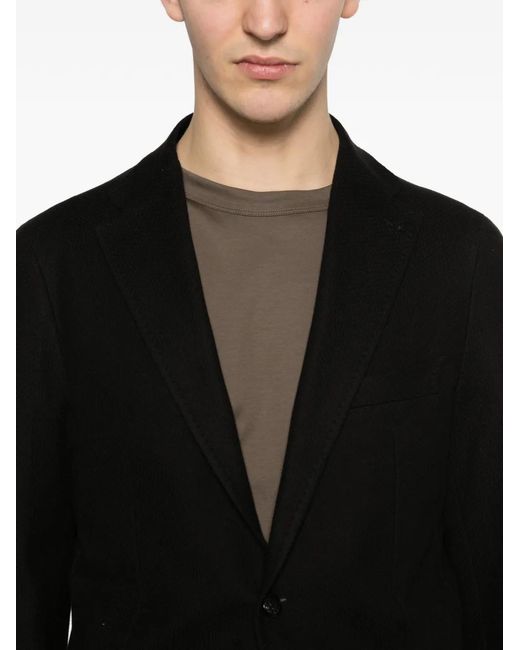 Tagliatore Black Single-Breasted Blazer for men