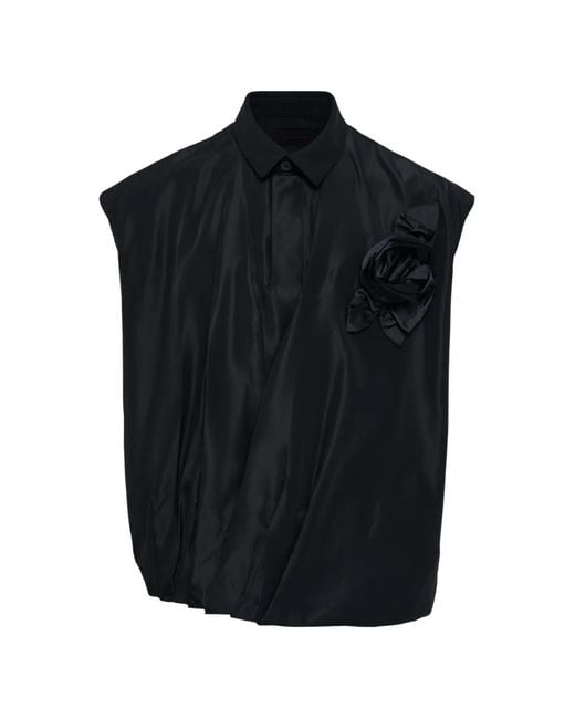 Simone Rocha Black Rose Draped Pressed Top for men