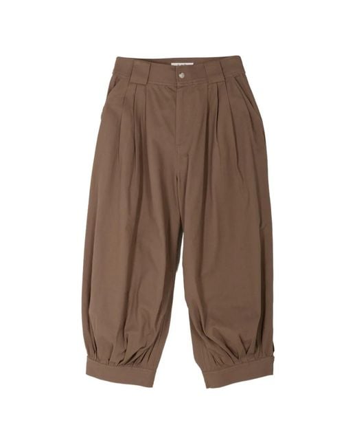 Sea Brown Lois Pleated Twill Trousers