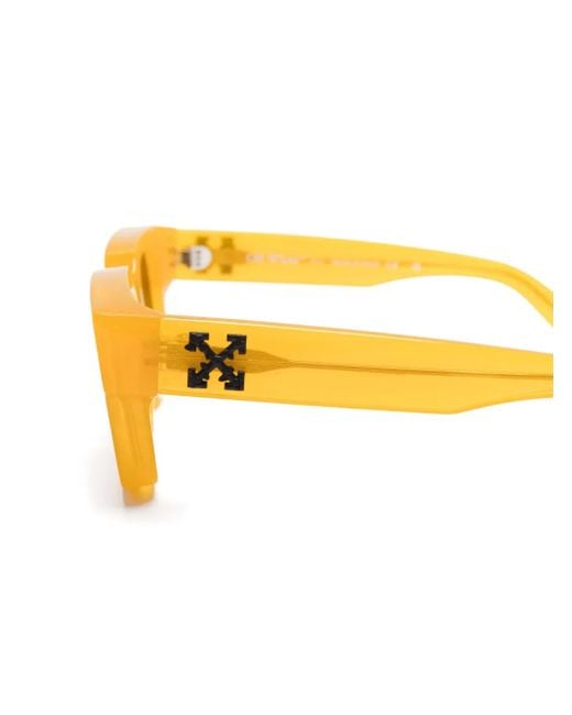 Off-White c/o Virgil Abloh Yellow Rectangular-Frame Sunglasses