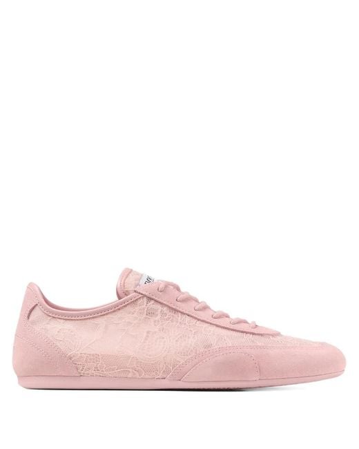 Jimmy Choo Pink Lace Sunny Sneakers