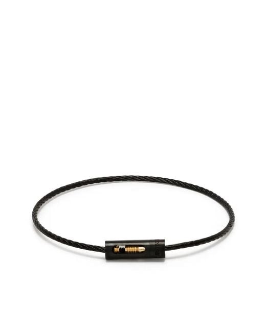 Le Gramme Black 18Kt And Titanium 5G Cable Bracelet