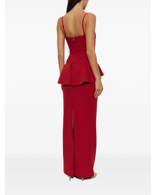 ROTATE BIRGER CHRISTENSEN Red Long Flower Strapless Maxi Dress