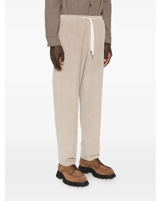 Cellar Door White Drawstring-Waist Corduroy Trousers for men