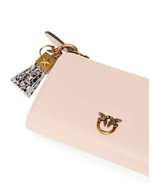 Pinko Natural Love Birds Leather Wallet