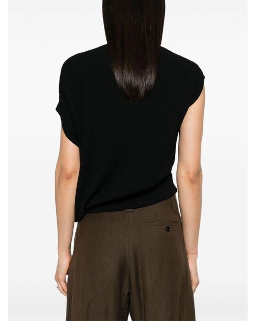 Fendi Black Asymmetric Knitted Top