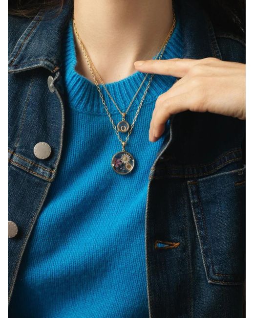 Loquet London Purple 18K Blooming Blossom Sapphire Necklace Charm