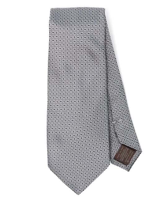メンズ Canali シルク ネクタイ Gray