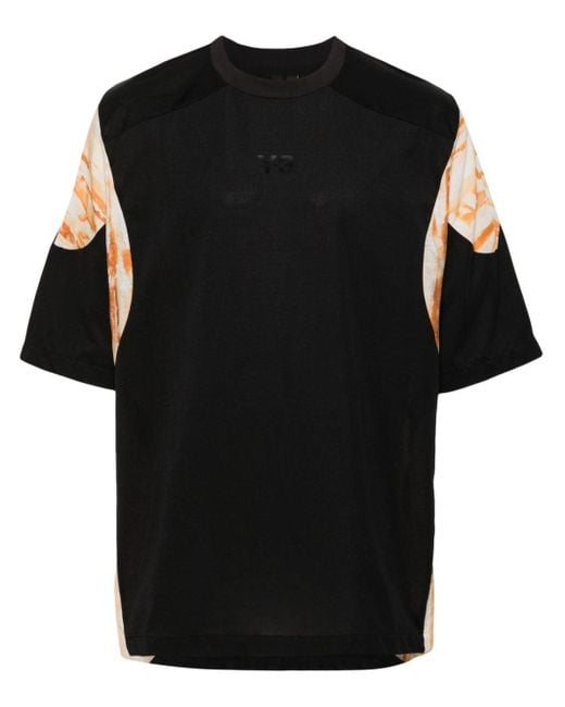 Y-3 Black Rust Dye Panelled T-shirt for men