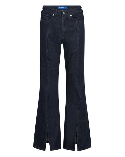 Karl Lagerfeld High Waist Jeans Met Split in het Blue