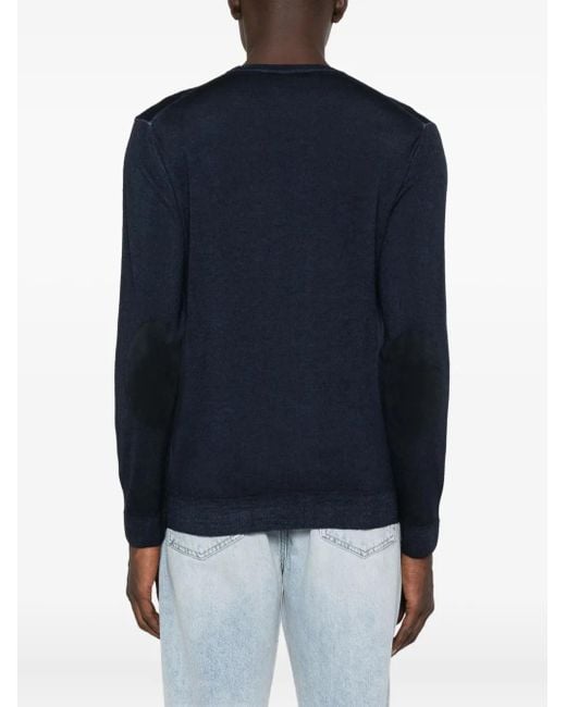 Daniele Fiesoli Blue Crew-Neck Wool Sweater for men