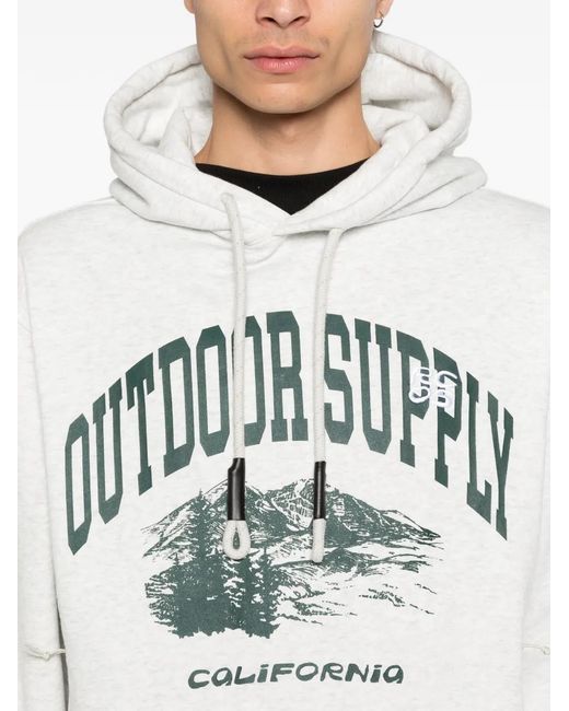RC Outdoor Supply White Graphic-Print Hoodie for men