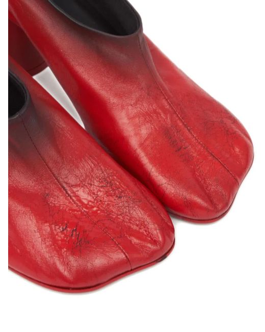 MM6 by Maison Martin Margiela Red Leather Pumps