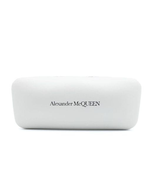 Occhiali da sole squadrati con logo inciso di Alexander McQueen in Gray da Uomo