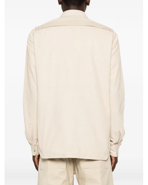 Rick Owens White Buttoned Shirt Jacket for men