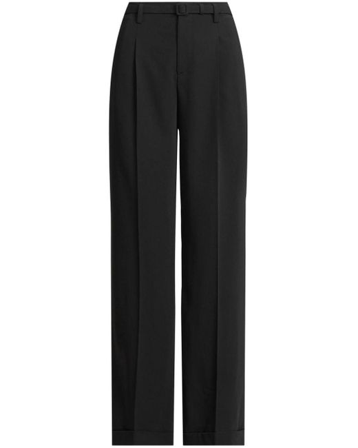 Ralph Lauren Collection Pantalon Met Geplooid Detail in het Black