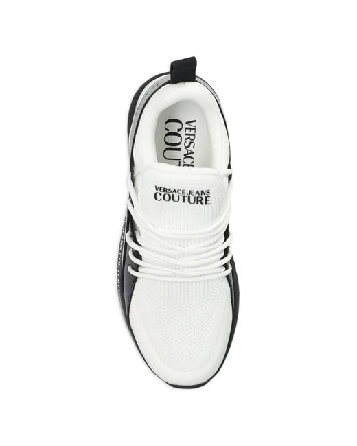 Versace Jeans Couture White Sports Shoes With Printed Logo