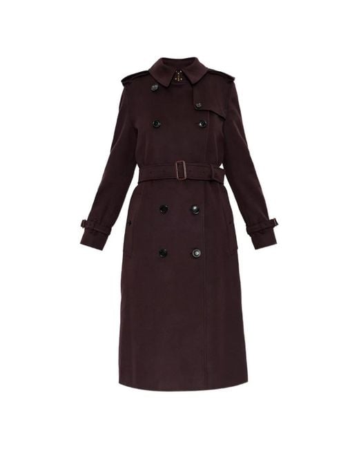 Burberry Purple Kensington Double-Breasted Coat