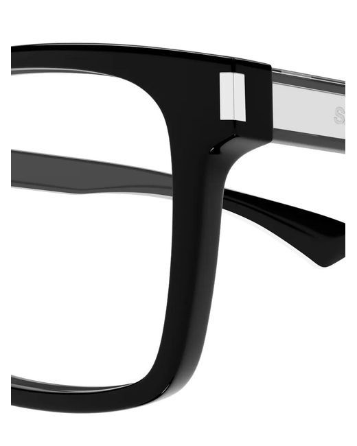 Saint Laurent Black Rectangle-Frame Glasses for men