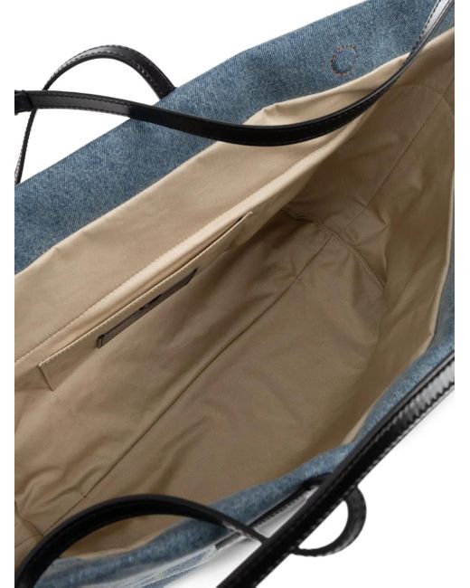 Balmain Blue Large Logo-print Denim Tote Bag for men