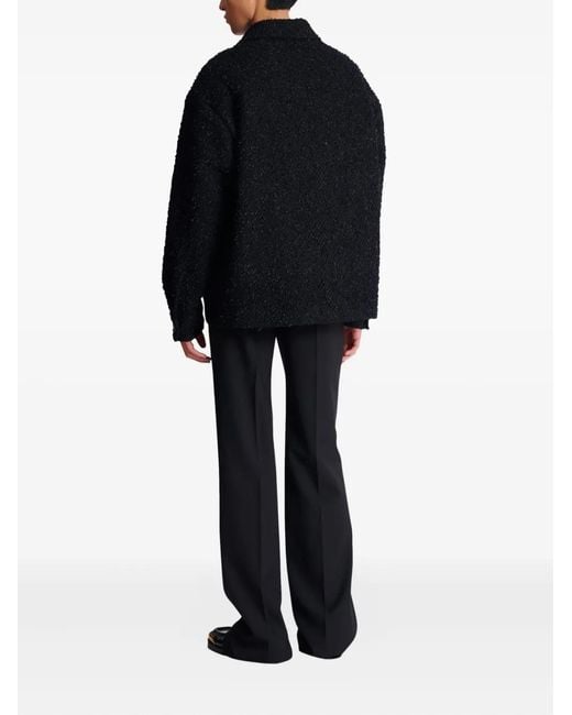 Balmain Blue Tweed Shirt Jacket for men