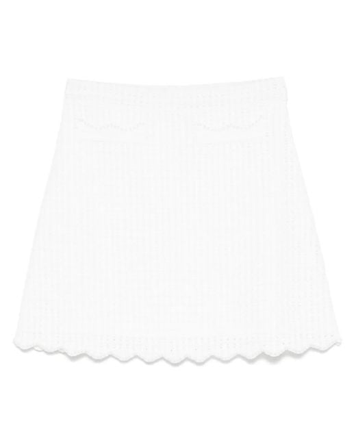 Sandro オープンニット ミニスカート White