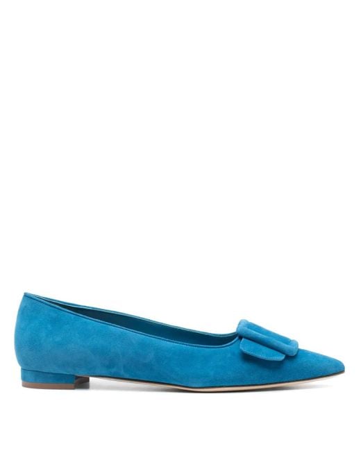 Manolo Blahnik Blue Maysale Ballet Flats