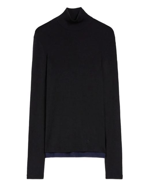 Jil Sander Black Wool Layered T-Shirt for men