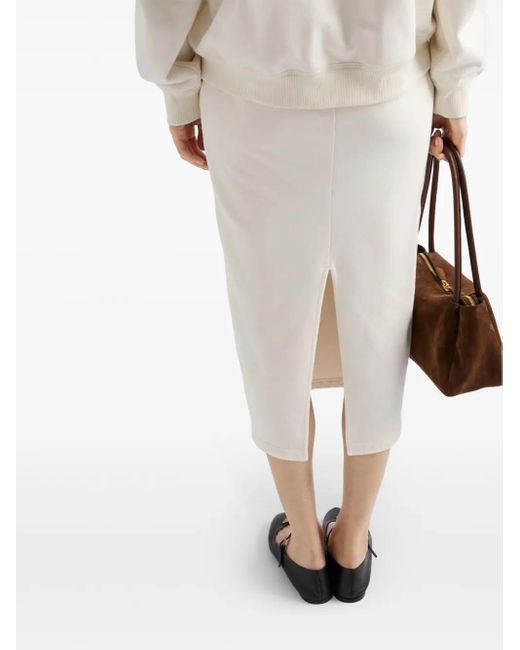 Prada White Cotton Midi Skirt