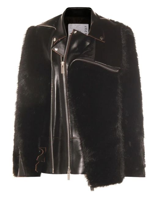 Sacai Leren Jack in het Black