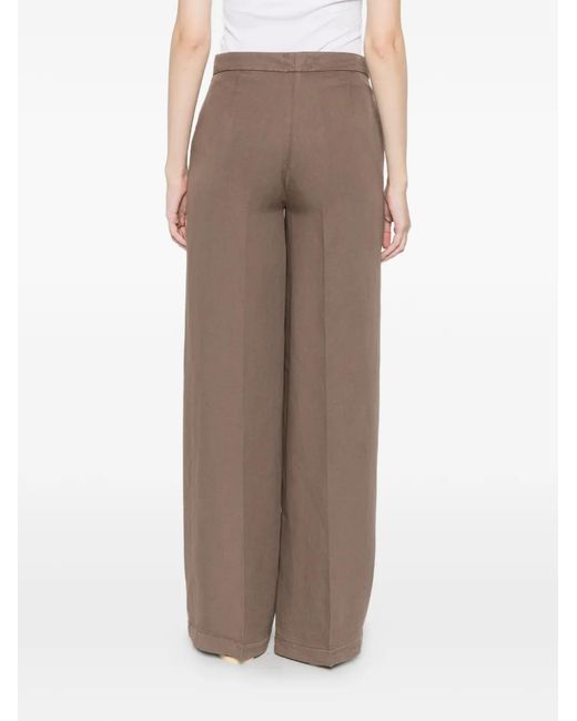 Via Masini 80 Brown Button Trousers