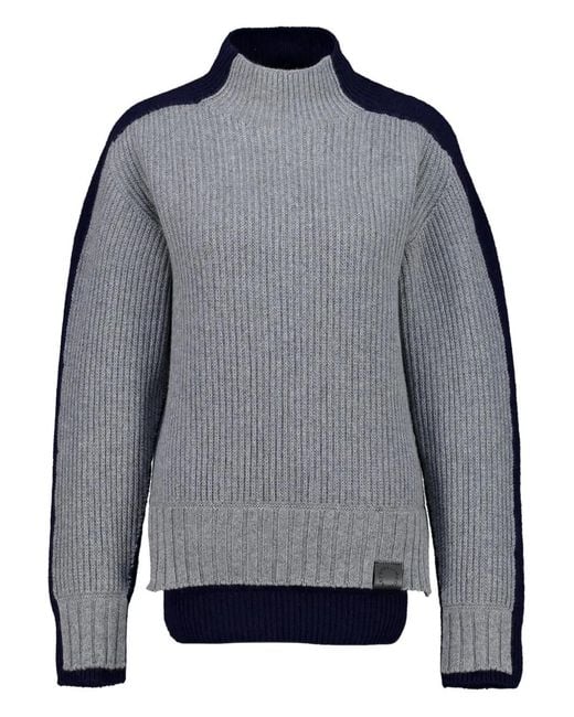 Stella McCartney Blue Turtleneck Contrast Panel Jumper