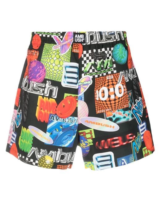 Ambush Blue Printed Shorts for men