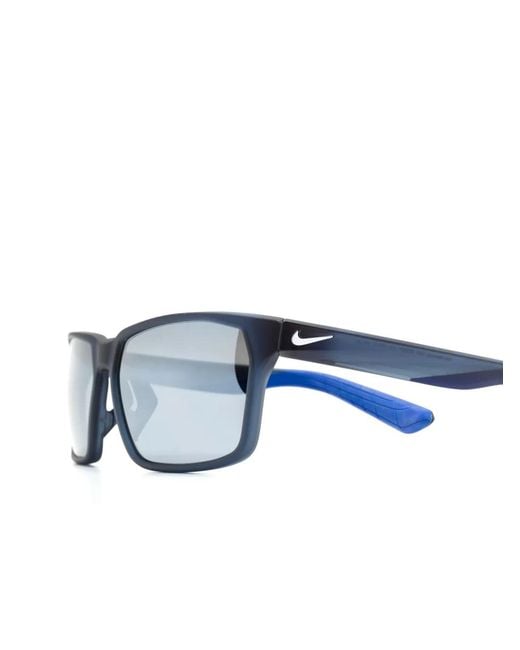 Nike Blue Maverick Rge Rectangle-Frame Sunglasses