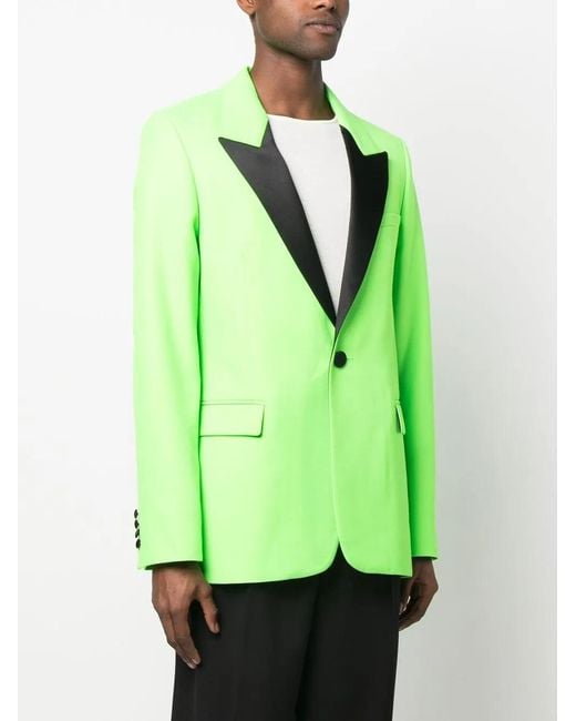 AMI Green Single-Breasted Blazer