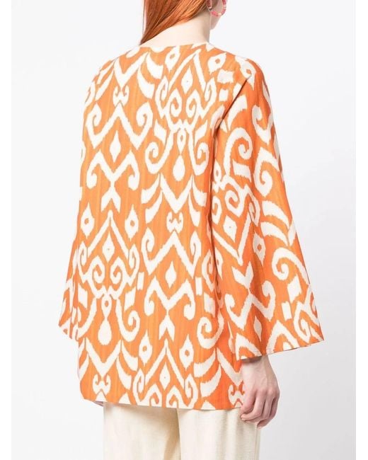 Bambah Orange Blouse Linden À Imprimé Géométrique