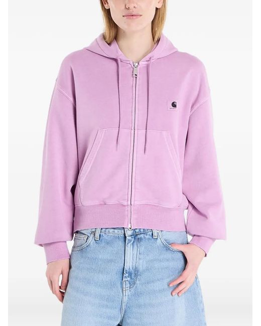 Carhartt Purple Nelson Logo-Patch Zip-Up Hoodie