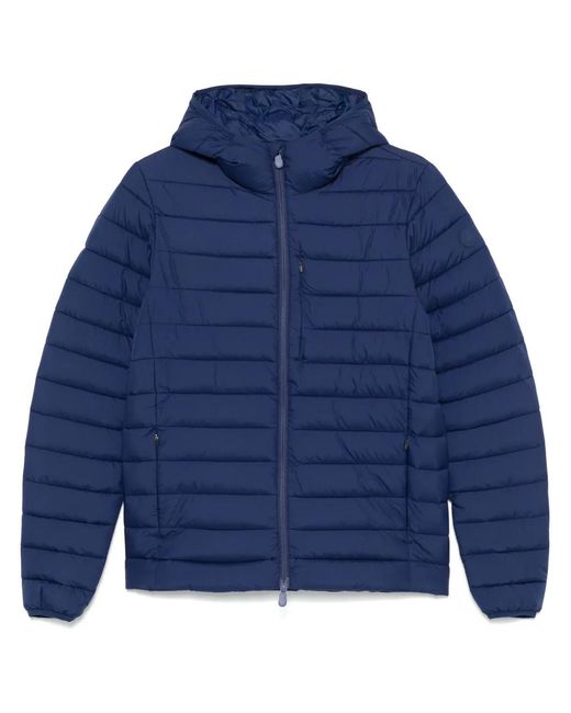 Save The Duck Blue Recycled Polyester Quilted Down Jacket for men