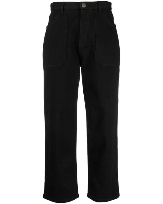 Woolrich Black Logo-Patch Straight-Leg Jeans