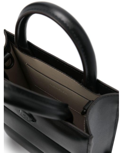 Mini sac à main Doudoune en cuir Moncler en coloris Black